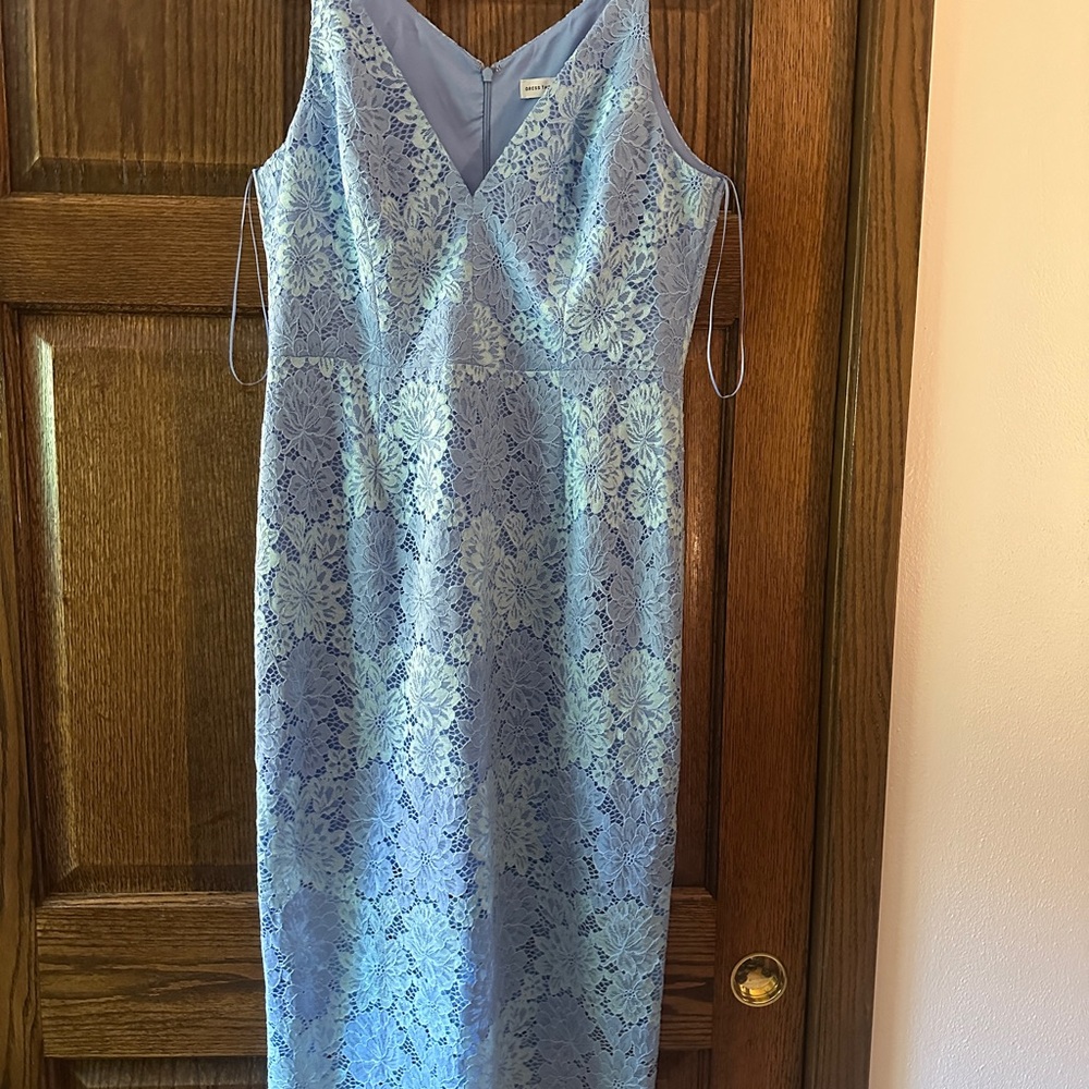 Dress the Population Sky Blue Floral Lace Dress